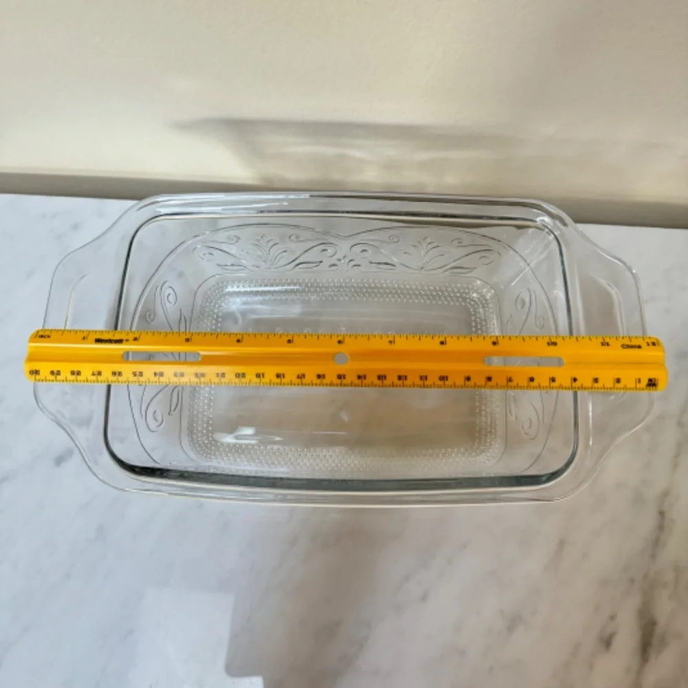 Anchor Hocking Clear Laurel Embossed Glass Loaf Pan 5.5" X 9" Inch 1.5 Qt USA - Picture 6 of 9